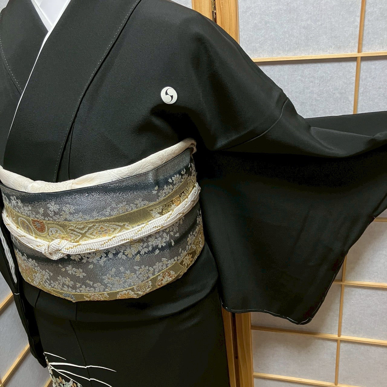 7133# Japanese Tomesode Kimono Vintage Womens Silk Fabric Robe Kimono only sold