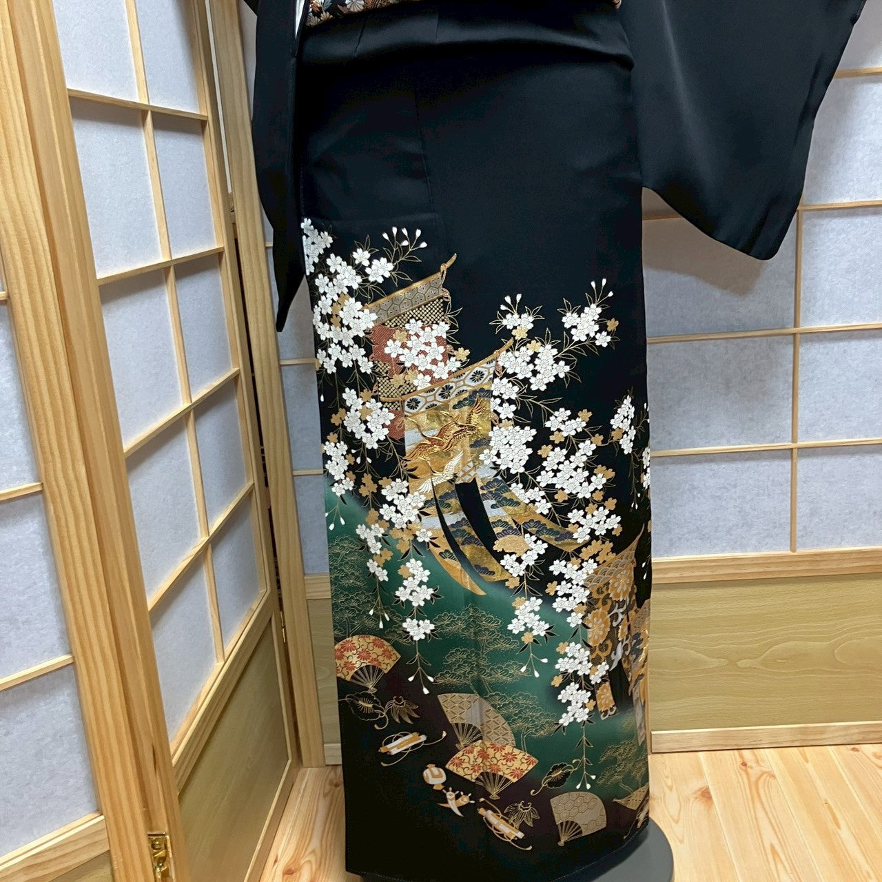 7134# Japanese Tomesode Kimono Vintage Womens Silk Fabric Robe Kimono only sold