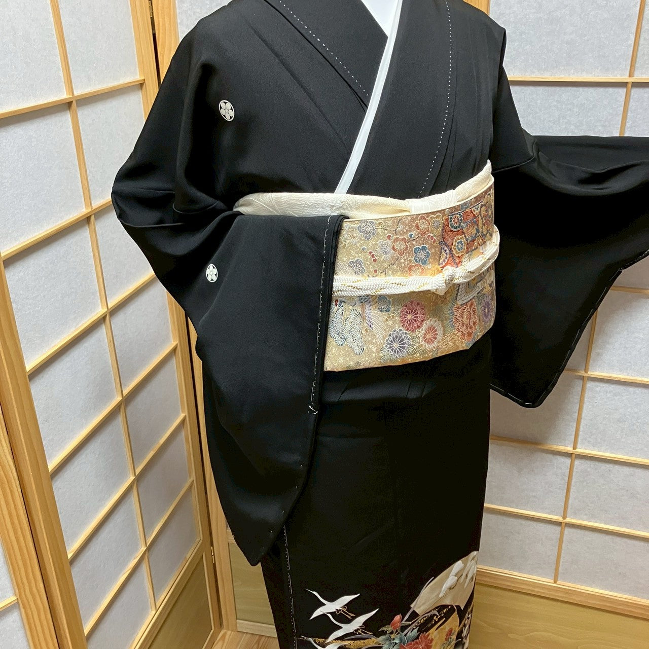 7121# Japanese Tomesode Kimono Vintage Womens Silk Fabric Robe Kimono only sold