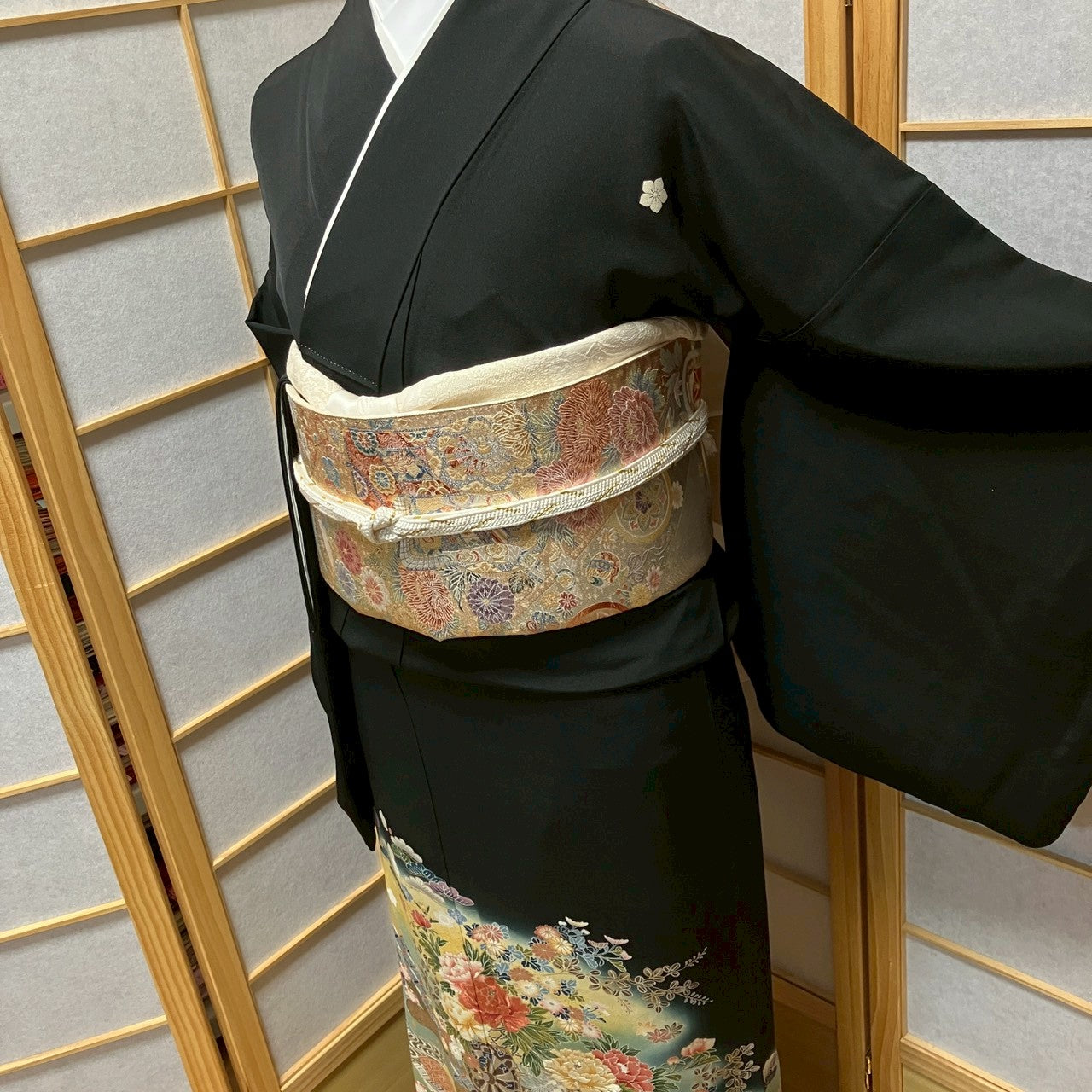 7152# Japanese Tomesode Kimono Vintage Womens Silk Fabric Robe Kimono only sold