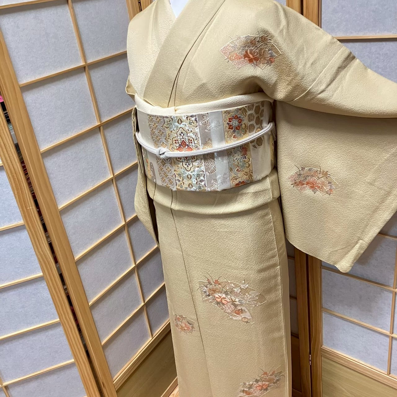 7471# Japanese Kimono Vintage Womens Silk Fabric Robe Kimono only sold