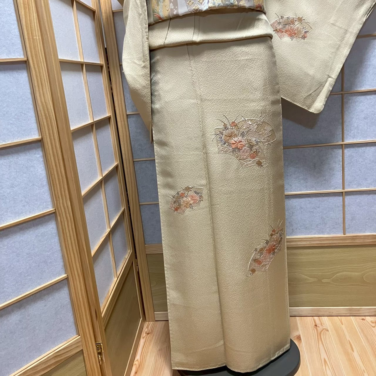7471# Japanese Kimono Vintage Womens Silk Fabric Robe Kimono only sold