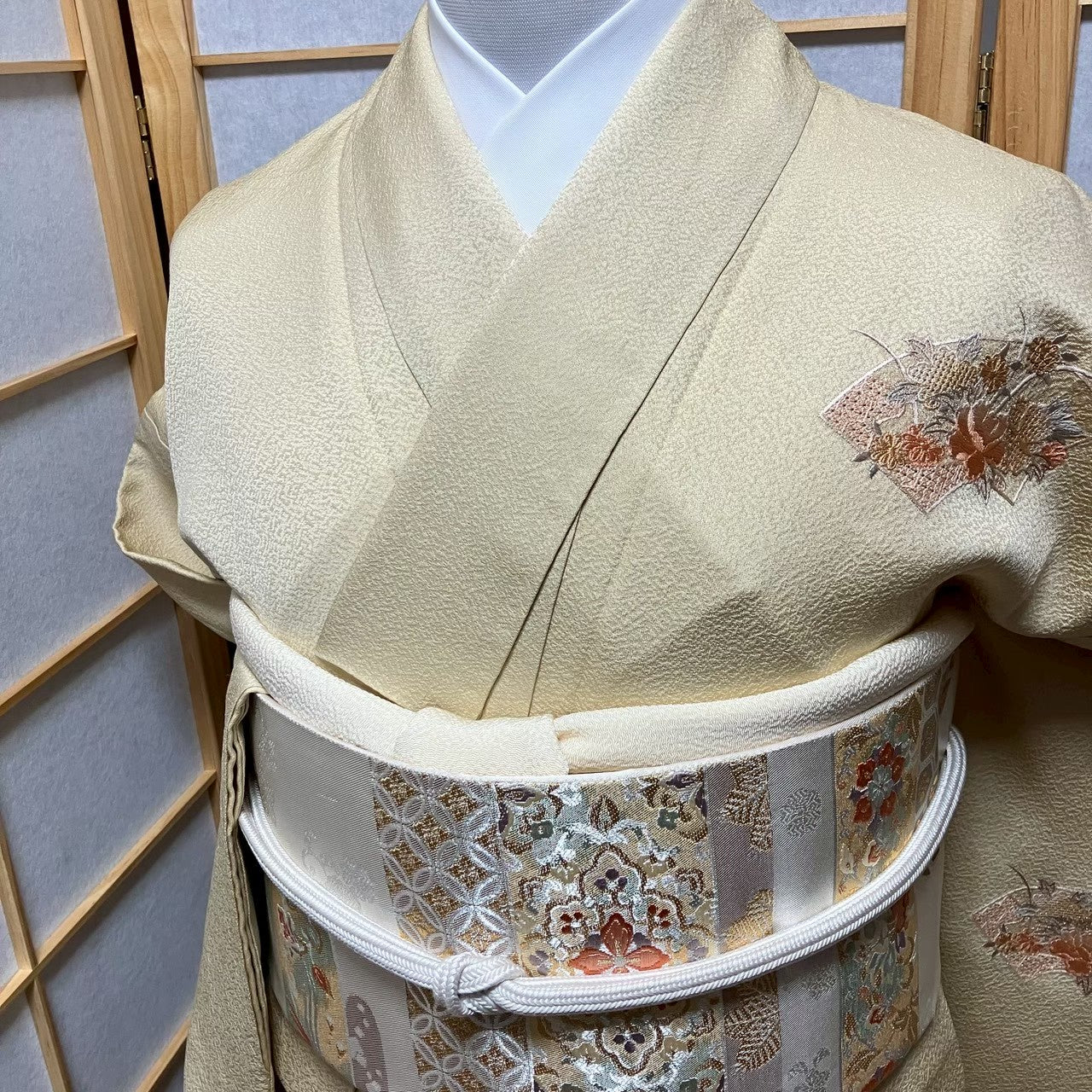 7471# Japanese Kimono Vintage Womens Silk Fabric Robe Kimono only sold