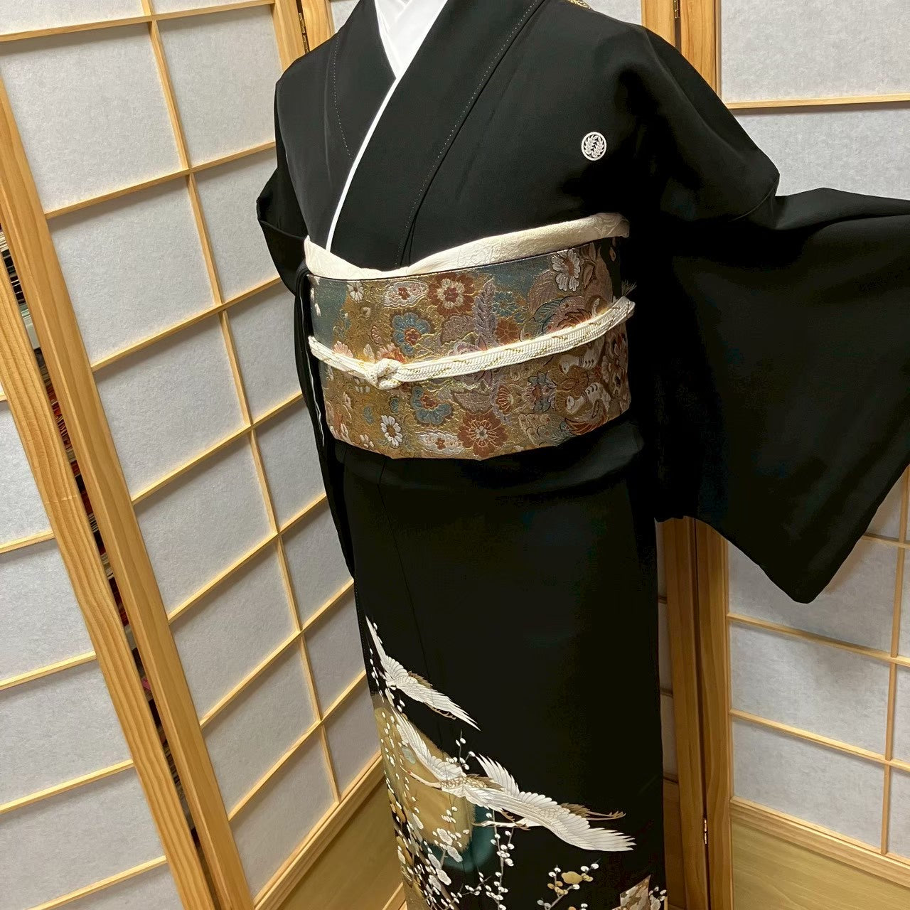 7472# Japanese Tomesode Kimono Vintage Womens Silk Fabric Robe Kimono only sold
