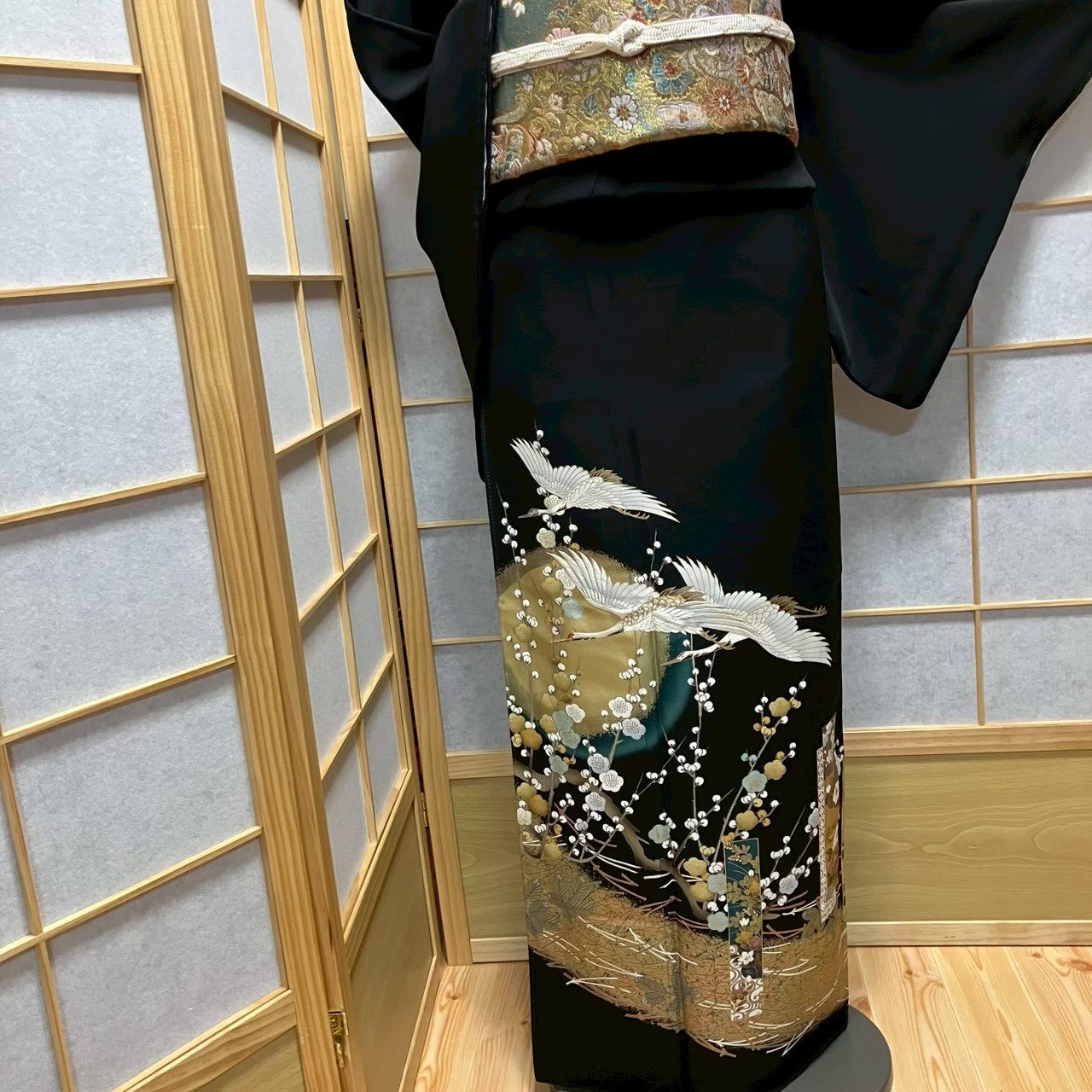 7472# Japanese Tomesode Kimono Vintage Womens Silk Fabric Robe Kimono only sold