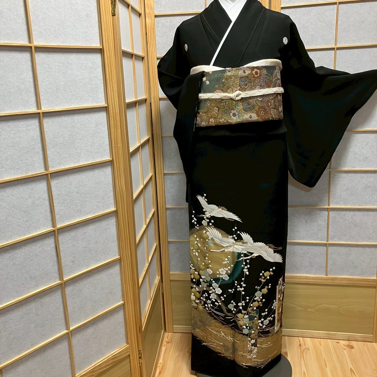 7472# Japanese Tomesode Kimono Vintage Womens Silk Fabric Robe Kimono only sold
