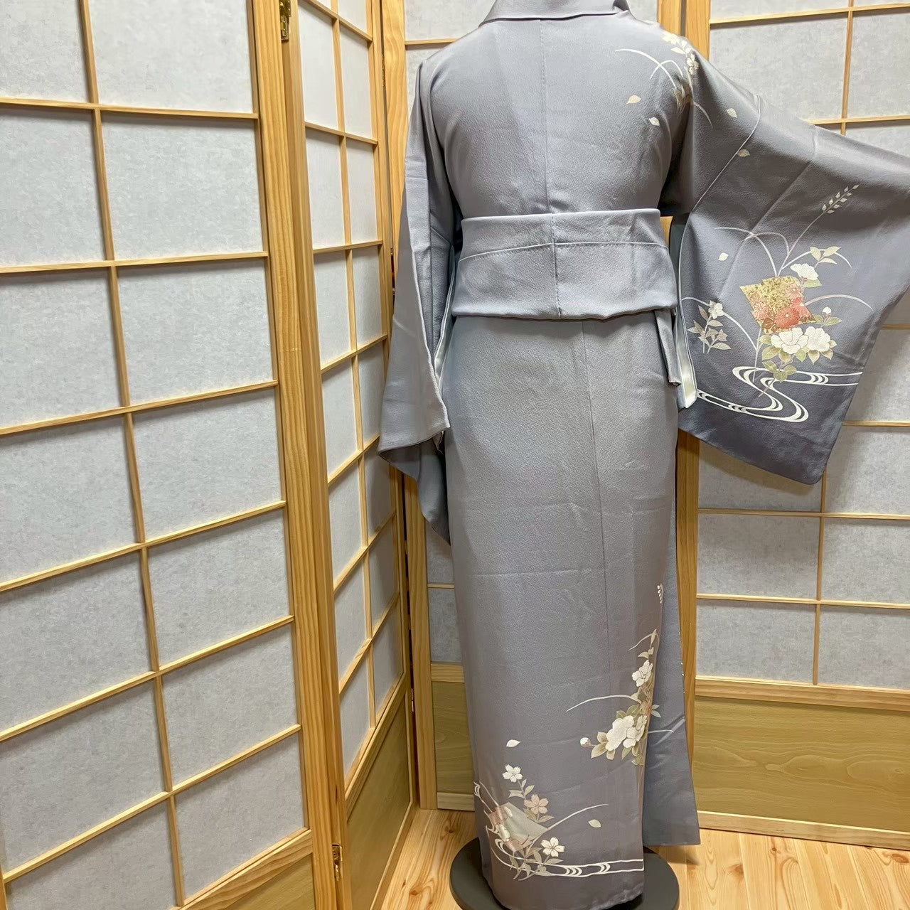 7475# Japanese Kimono Vintage Womens Silk Fabric Robe Kimono only sold