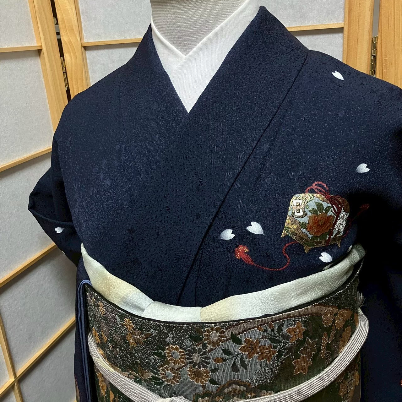 7476# Japanese Kimono Vintage Womens Silk Fabric Robe Kimono only sold