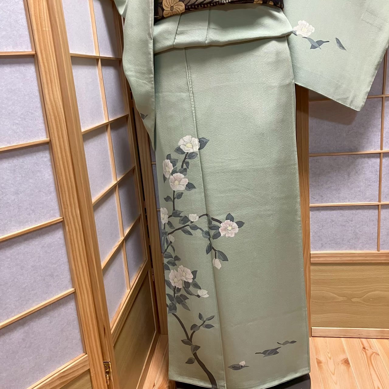 7477# Japanese Kimono Vintage Womens Silk Fabric Robe Kimono only sold