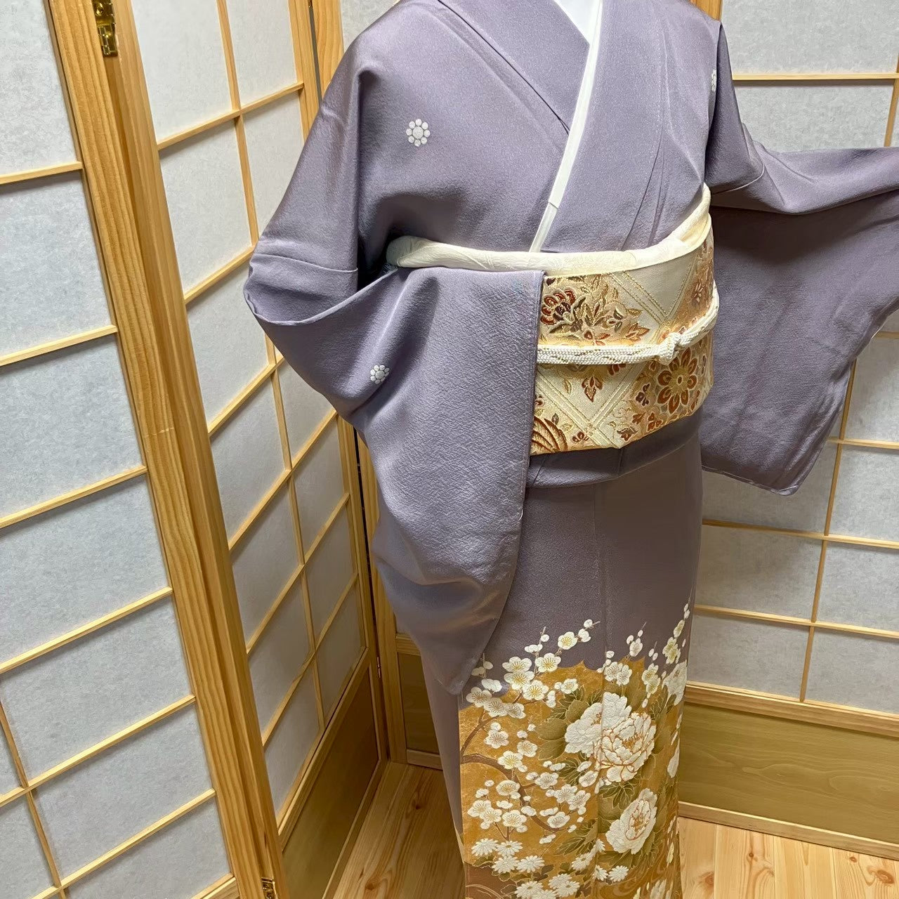 7478# Japanese Tomesode Kimono Vintage Womens Silk Fabric Robe Kimono only sold