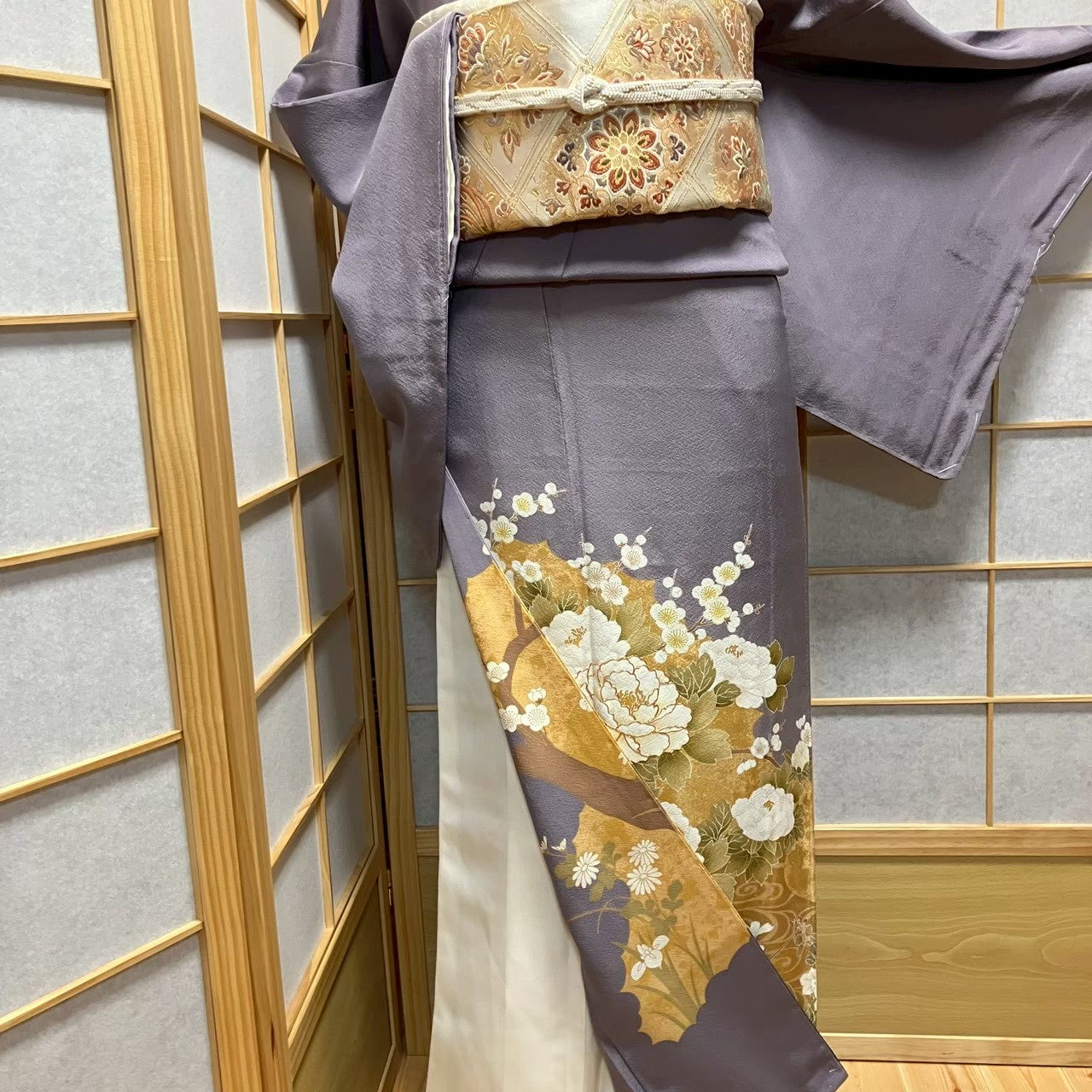 7478# Japanese Tomesode Kimono Vintage Womens Silk Fabric Robe Kimono only sold