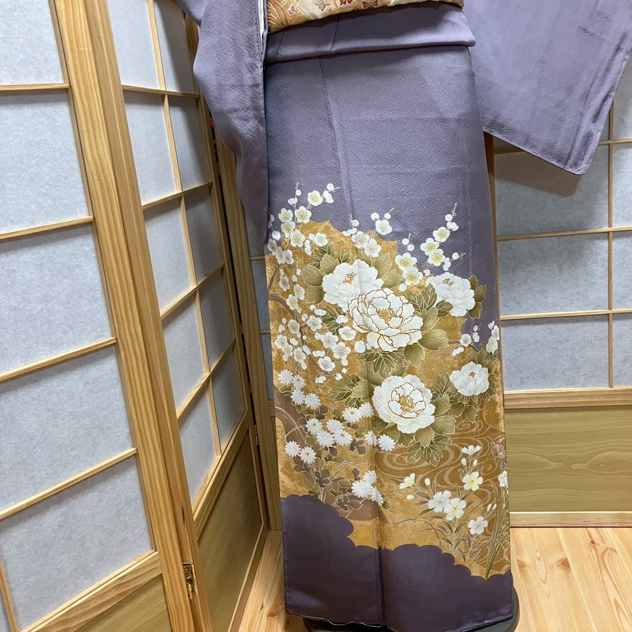 7478# Japanese Tomesode Kimono Vintage Womens Silk Fabric Robe Kimono only sold