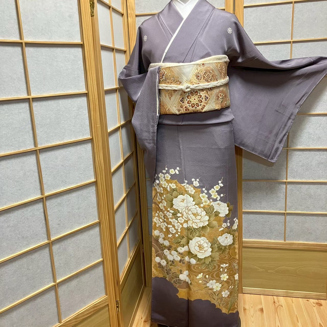 7478# Japanese Tomesode Kimono Vintage Womens Silk Fabric Robe Kimono only sold