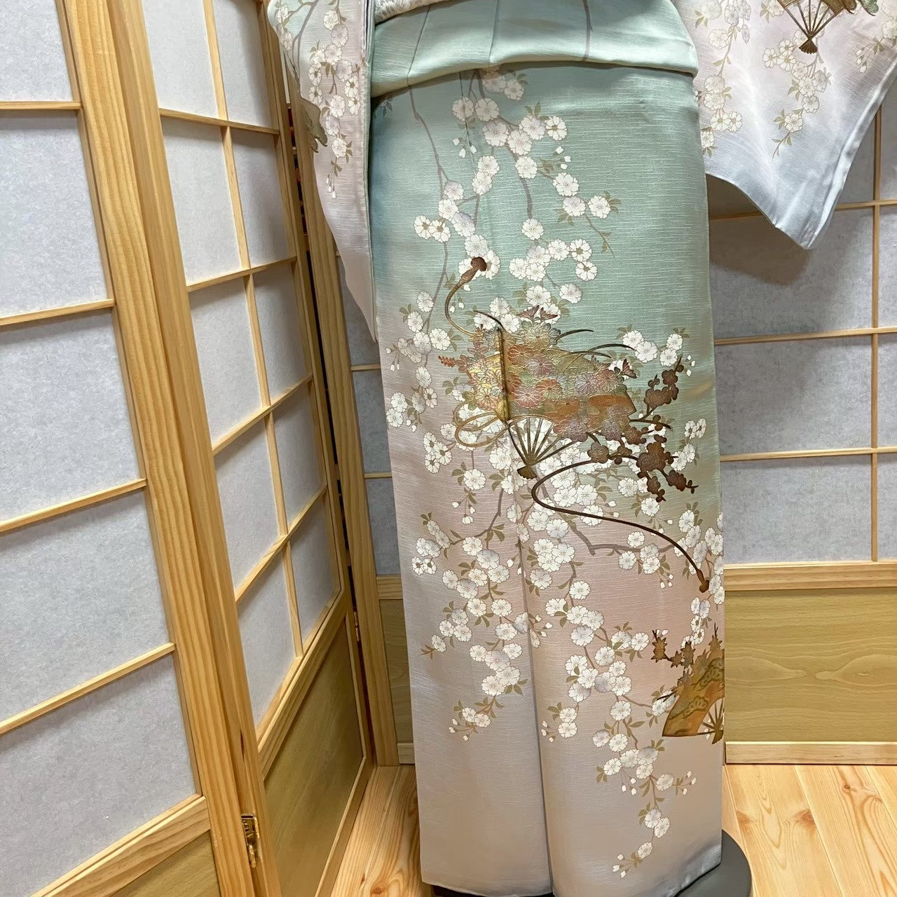 7479# Japanese Kimono Vintage Womens Silk Fabric Robe Kimono only sold