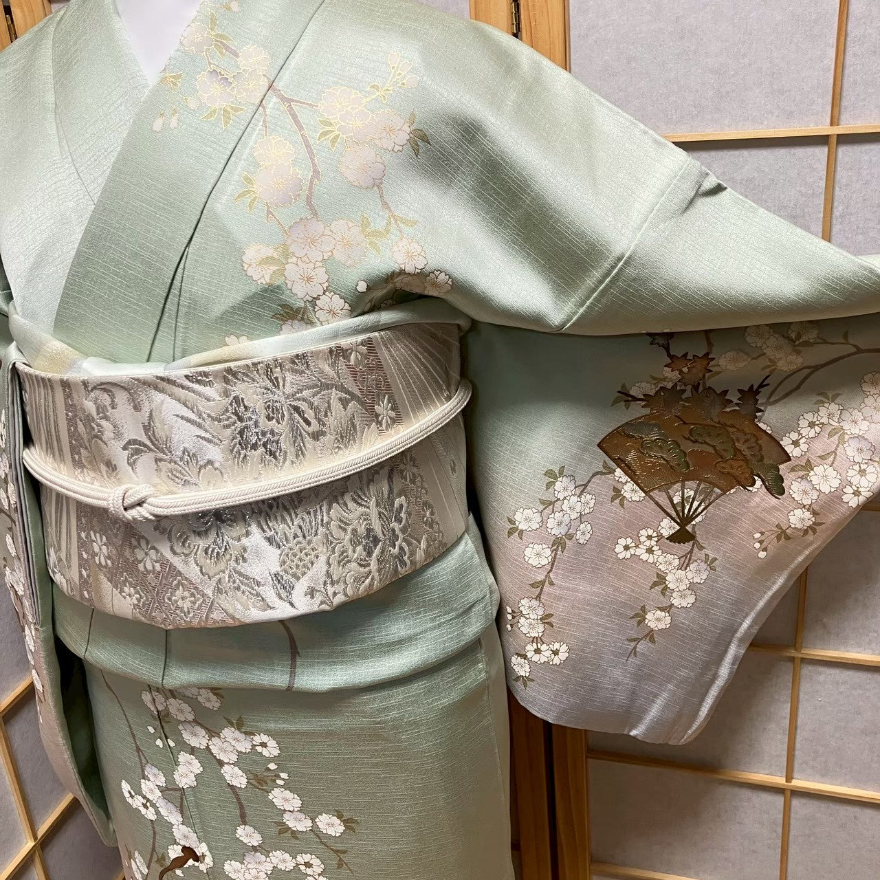7479# Japanese Kimono Vintage Womens Silk Fabric Robe Kimono only sold