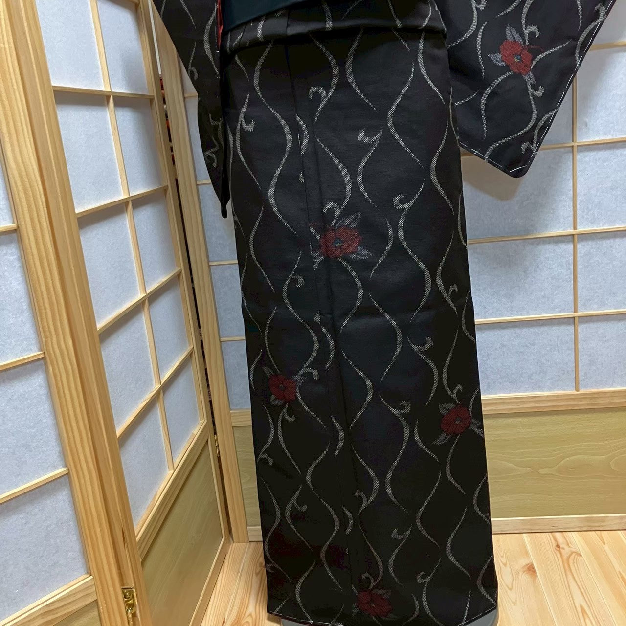 7483# Japanese Kimono Vintage Womens Silk Pongee Fabric Robe Kimono only sold