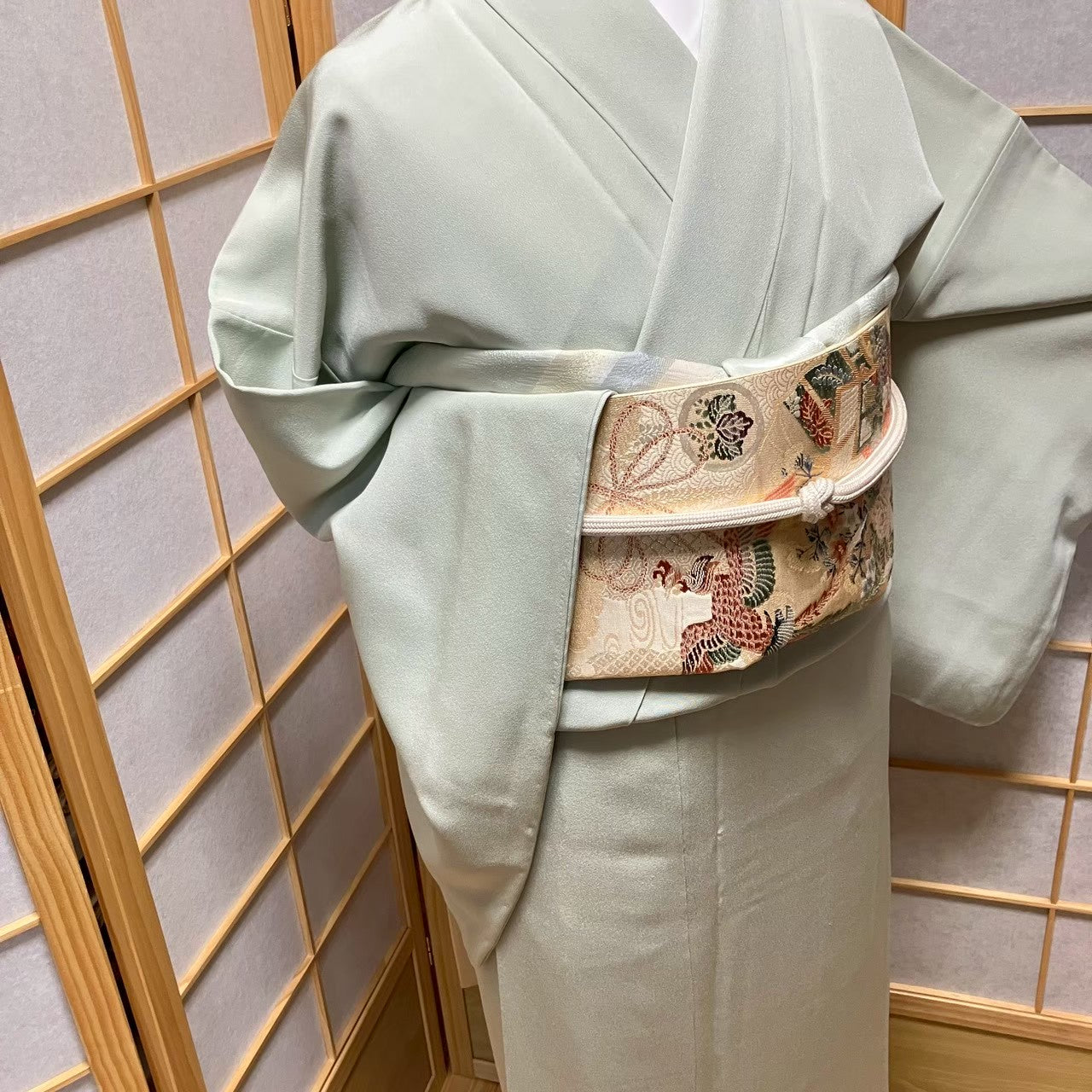 7484# Japanese Kimono Vintage Womens Silk Fabric Robe Kimono only sold