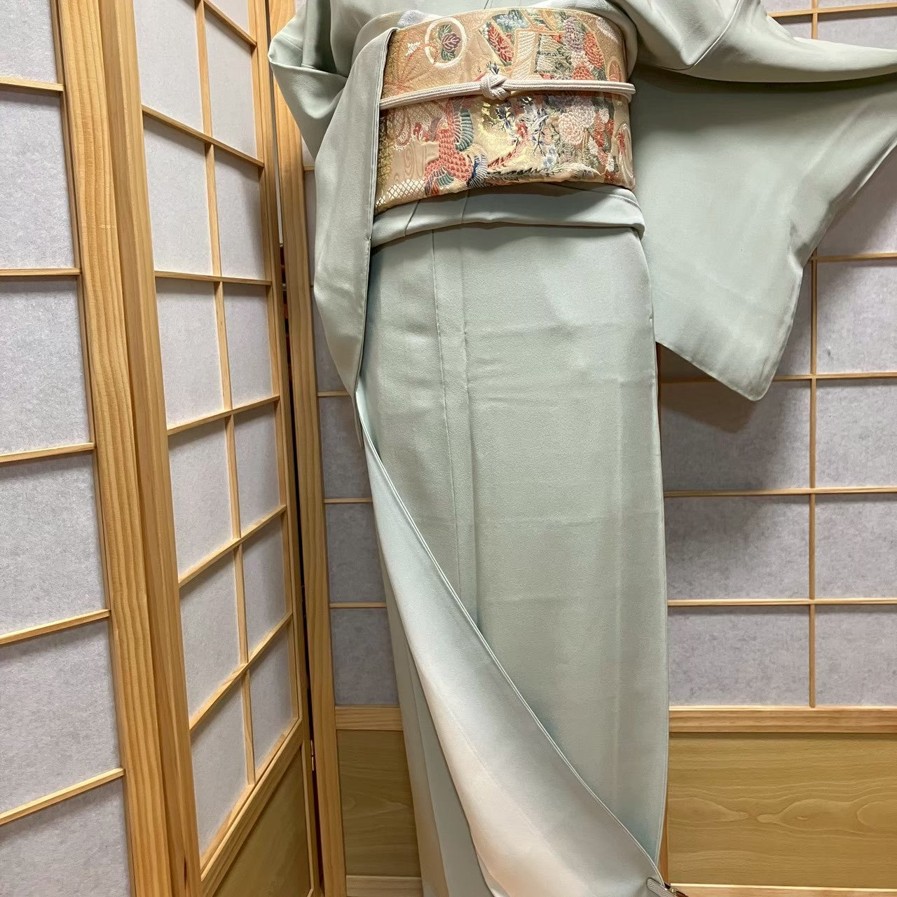 7484# Japanese Kimono Vintage Womens Silk Fabric Robe Kimono only sold