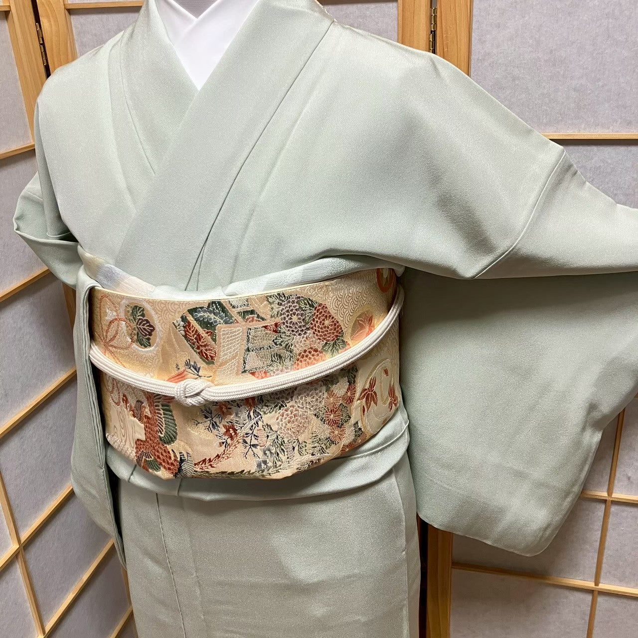 7484# Japanese Kimono Vintage Womens Silk Fabric Robe Kimono only sold