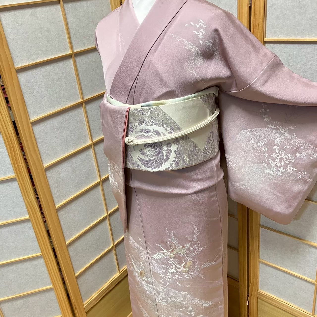 7485# Japanese Kimono Vintage Womens Silk Fabric Robe Kimono only sold