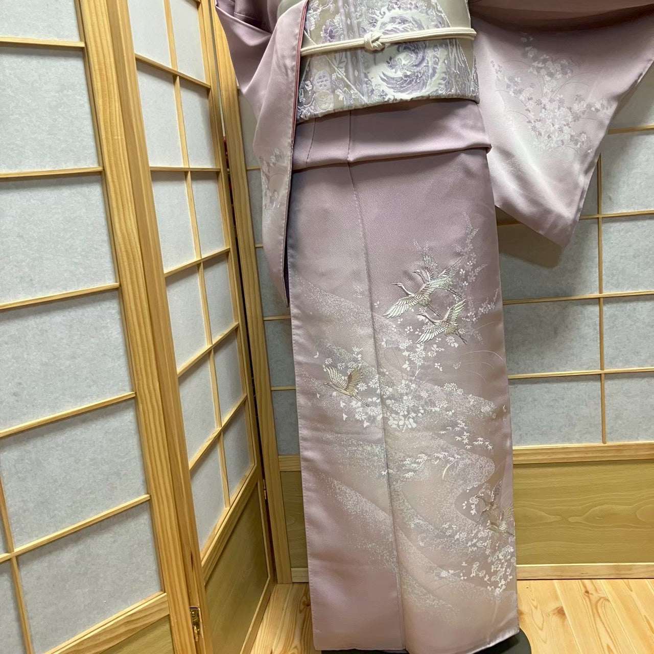 7485# Japanese Kimono Vintage Womens Silk Fabric Robe Kimono only sold