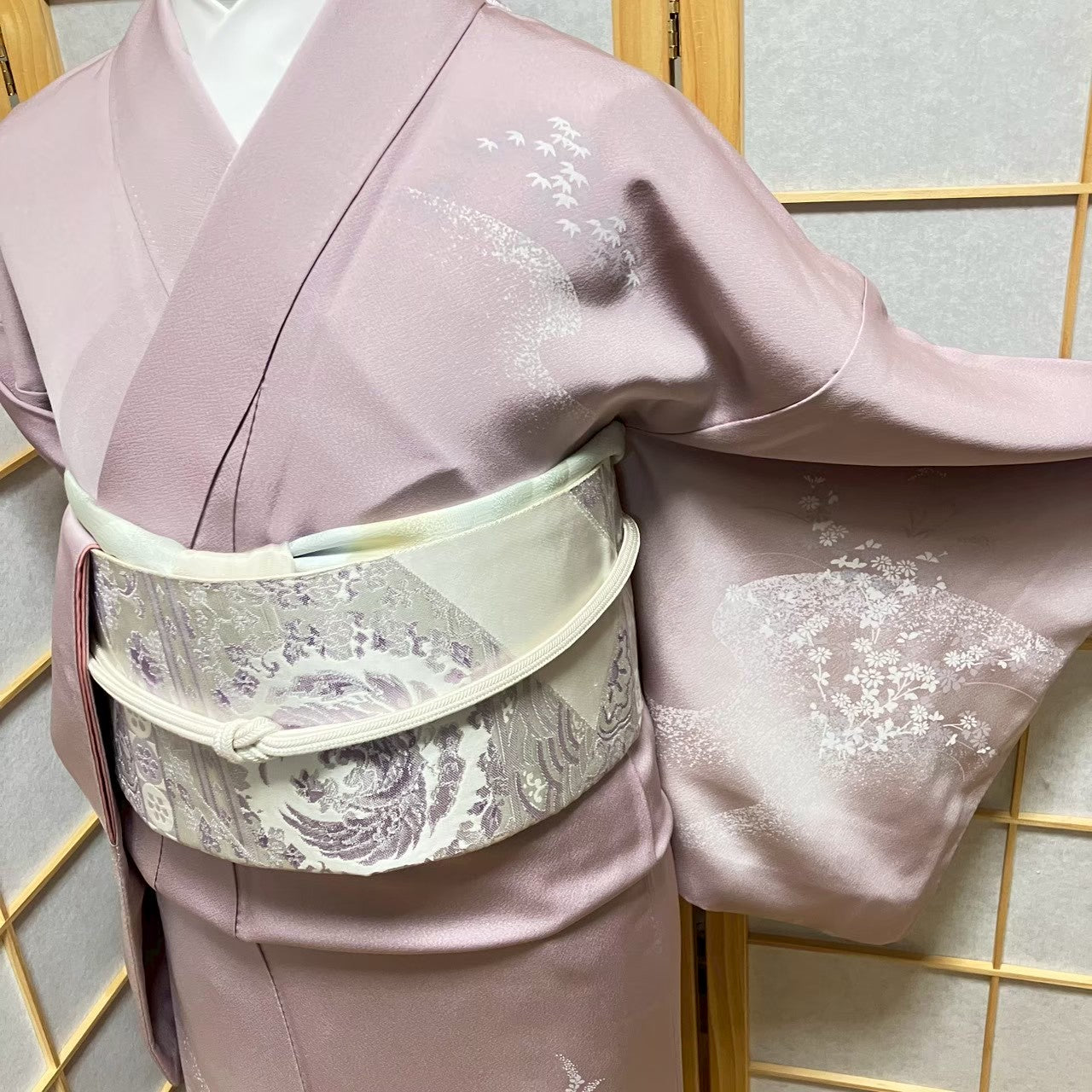 7485# Japanese Kimono Vintage Womens Silk Fabric Robe Kimono only sold