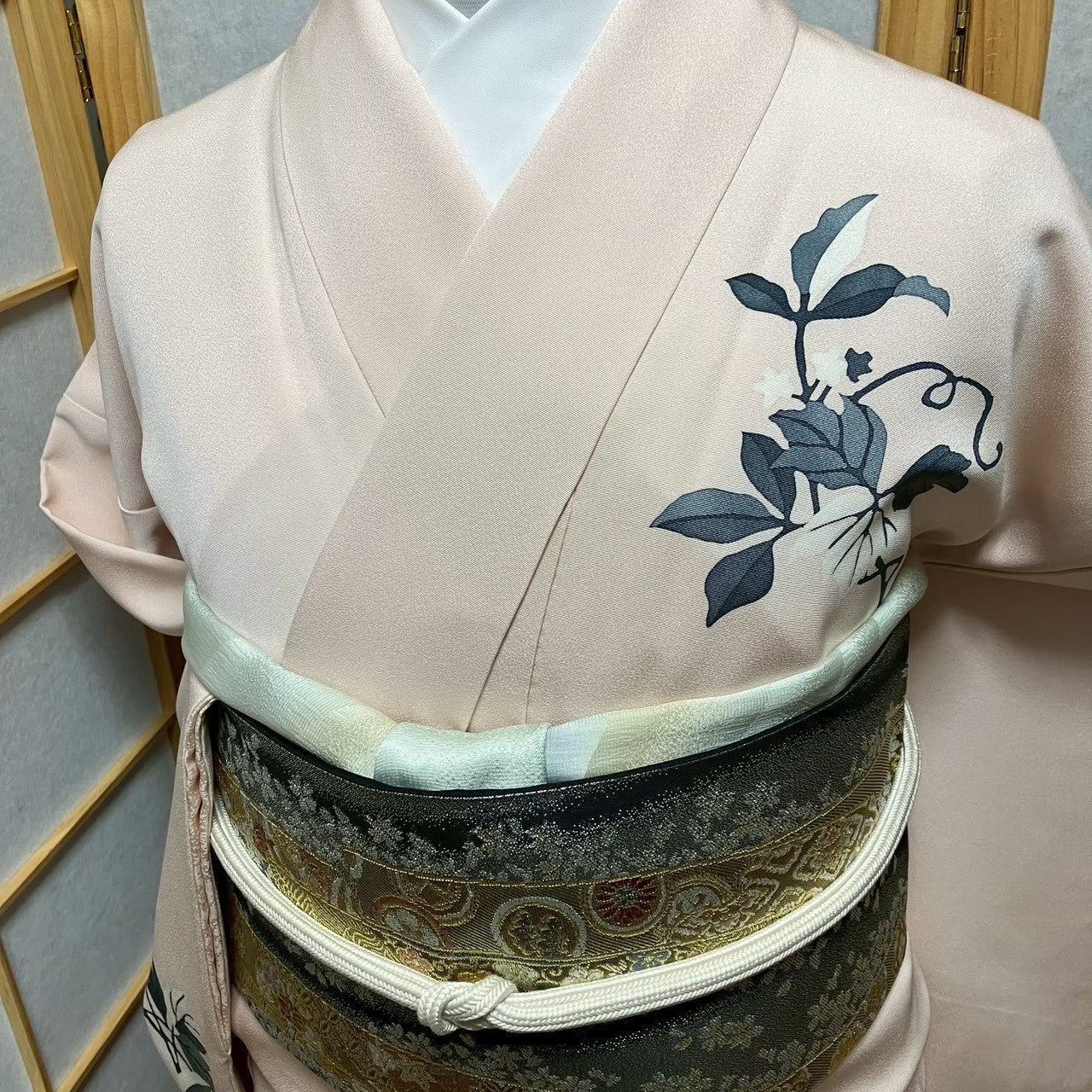 7486# Japanese Kimono Vintage Womens Silk Fabric Robe Kimono only sold