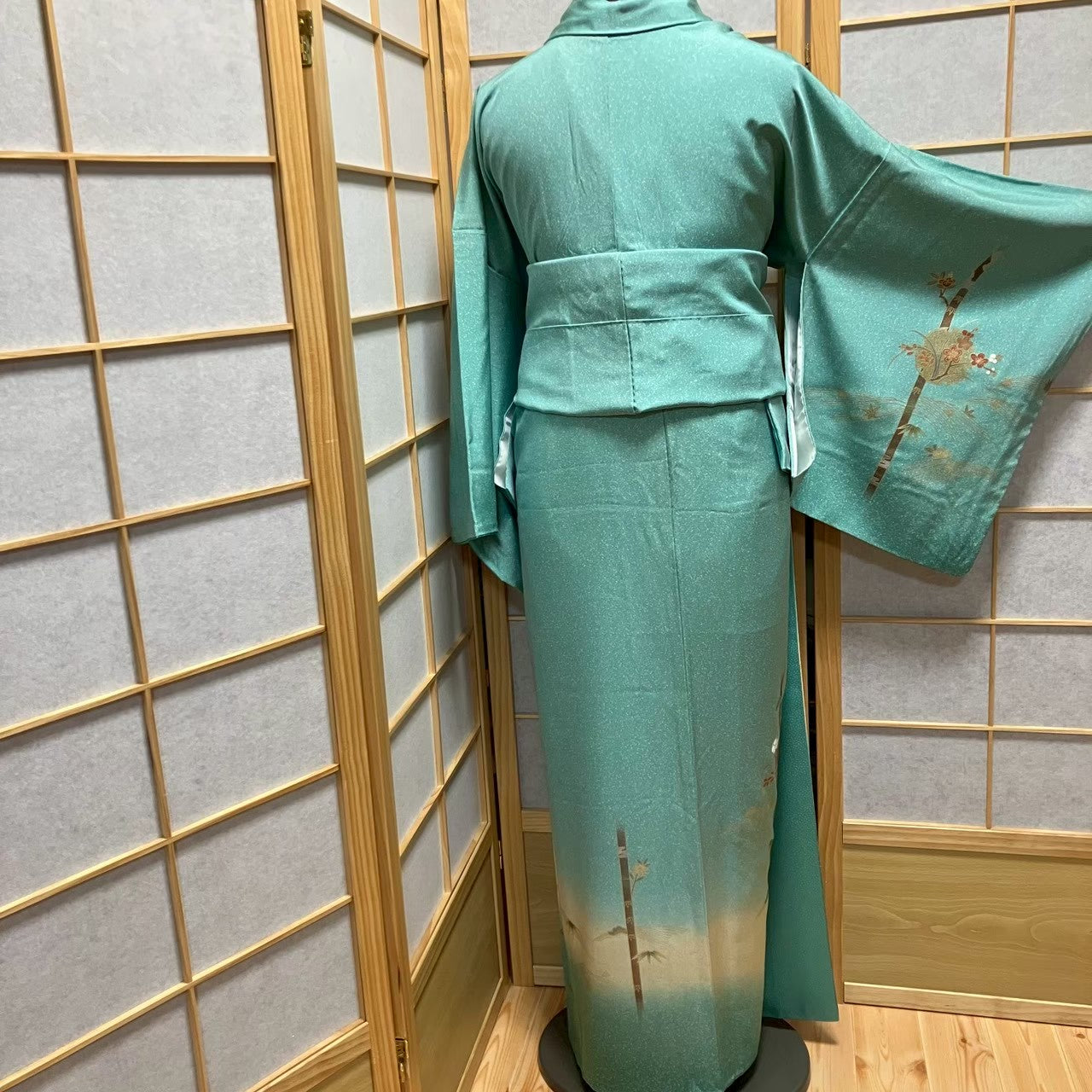 7487# Japanese Kimono Vintage Womens Silk Fabric Robe Kimono only sold