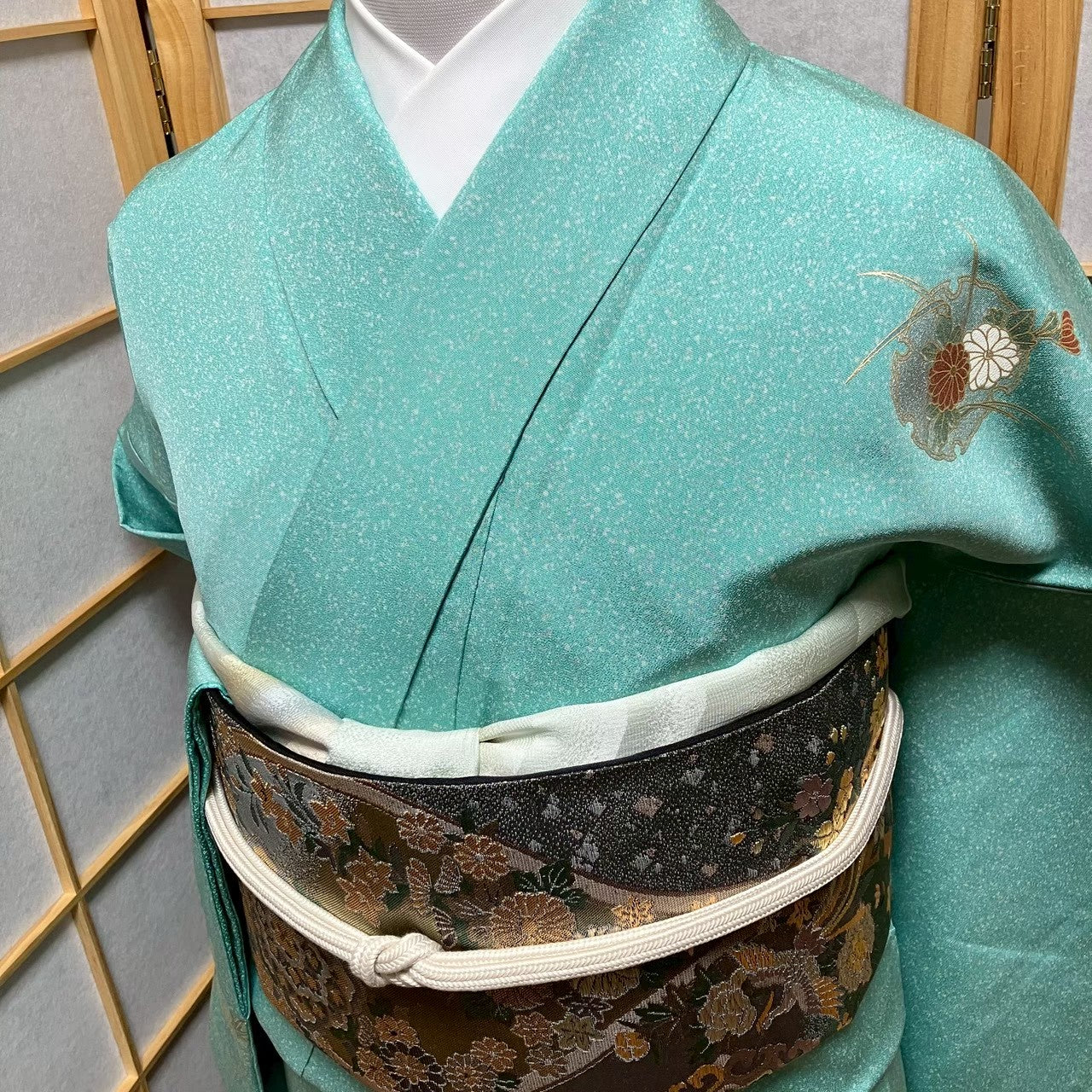 7487# Japanese Kimono Vintage Womens Silk Fabric Robe Kimono only sold