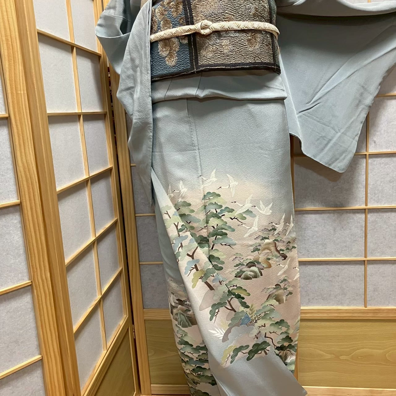 7496# Japanese Tomesode Kimono Vintage Womens Silk Fabric Robe Kimono only sold