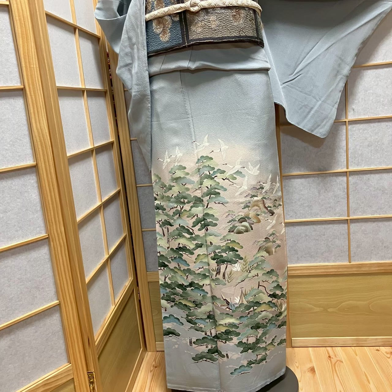 7496# Japanese Tomesode Kimono Vintage Womens Silk Fabric Robe Kimono only sold