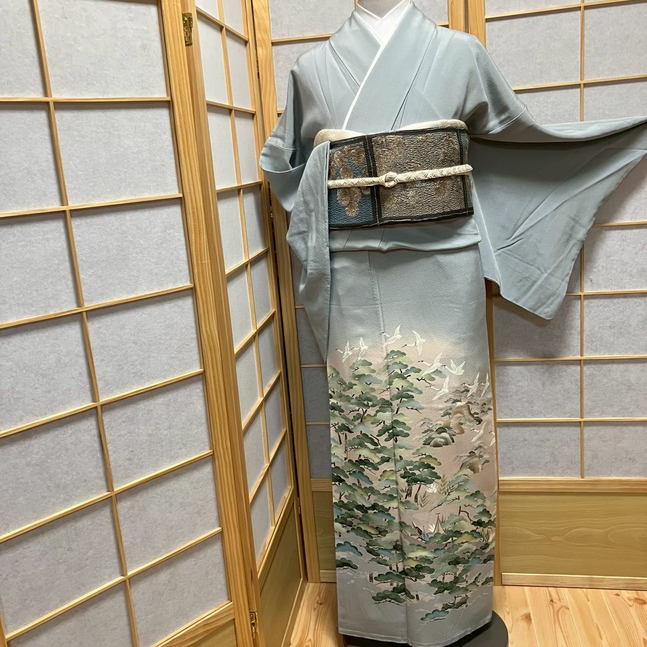 7496# Japanese Tomesode Kimono Vintage Womens Silk Fabric Robe Kimono only sold