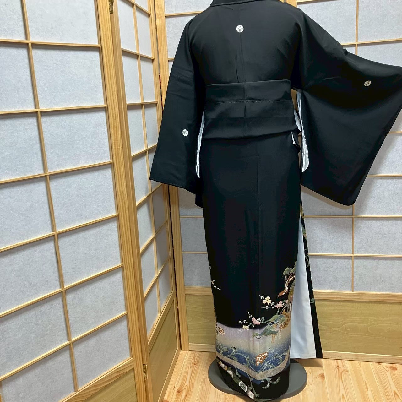 7492# Japanese Tomesode Kimono Vintage Womens Silk Fabric Robe Kimono only sold