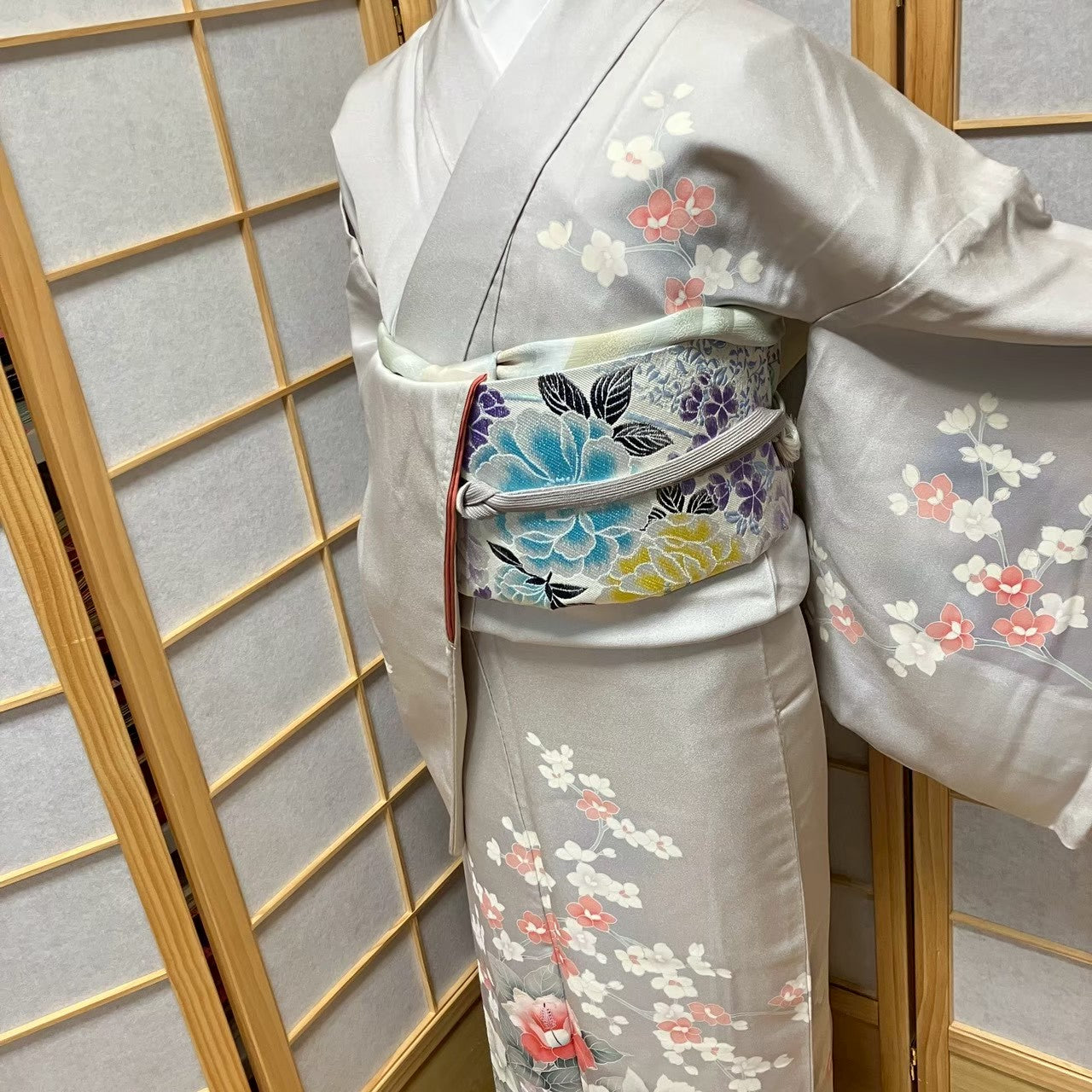 7493# Japanese Kimono Vintage Womens Silk Fabric Robe Kimono only sold