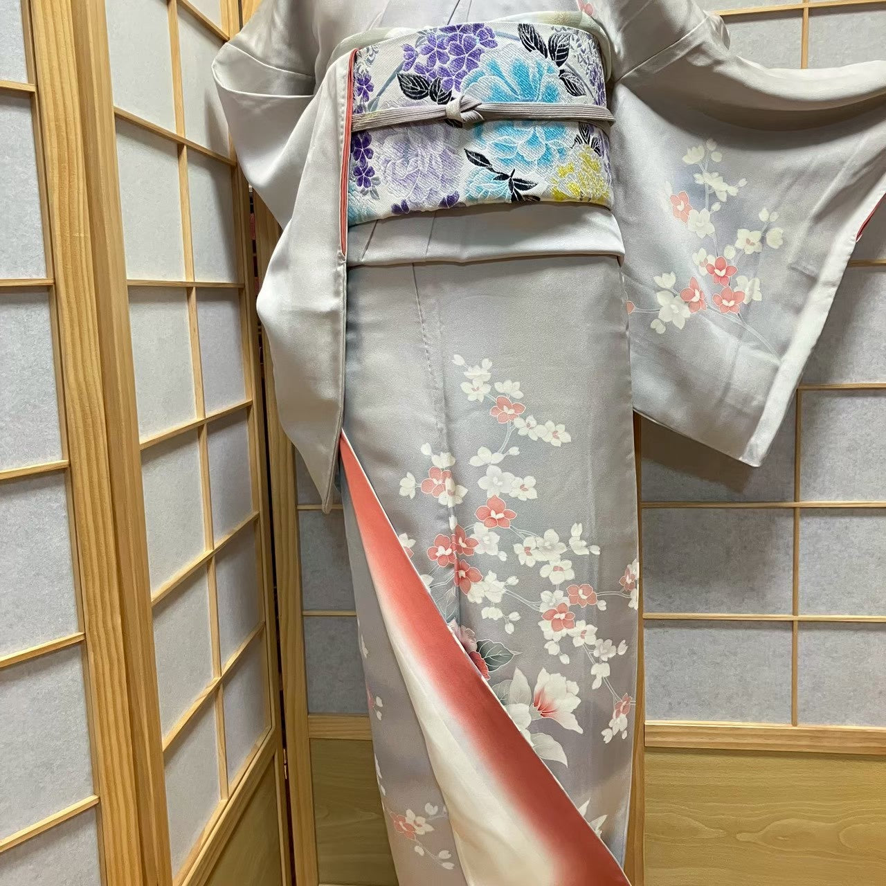 7493# Japanese Kimono Vintage Womens Silk Fabric Robe Kimono only sold