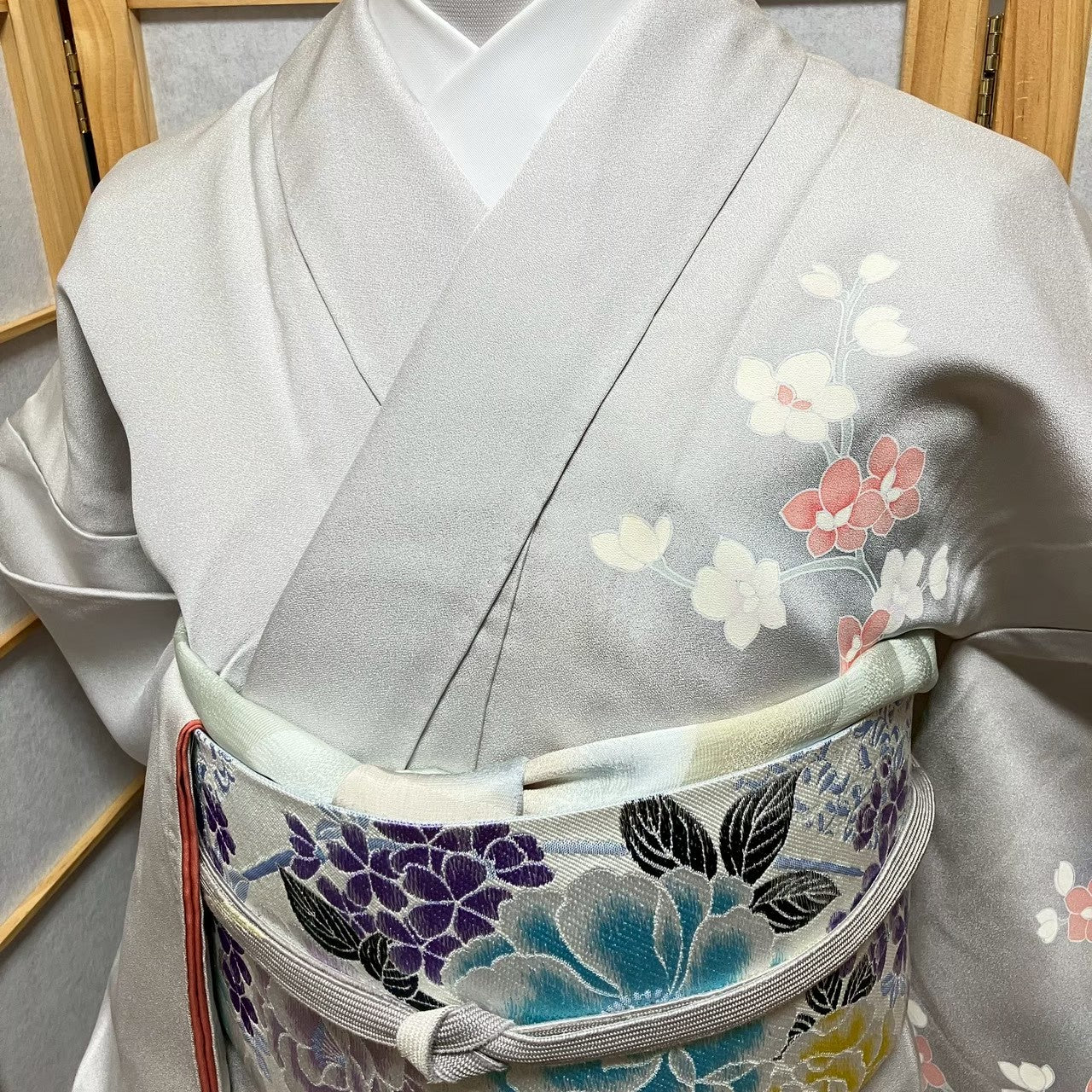 7493# Japanese Kimono Vintage Womens Silk Fabric Robe Kimono only sold