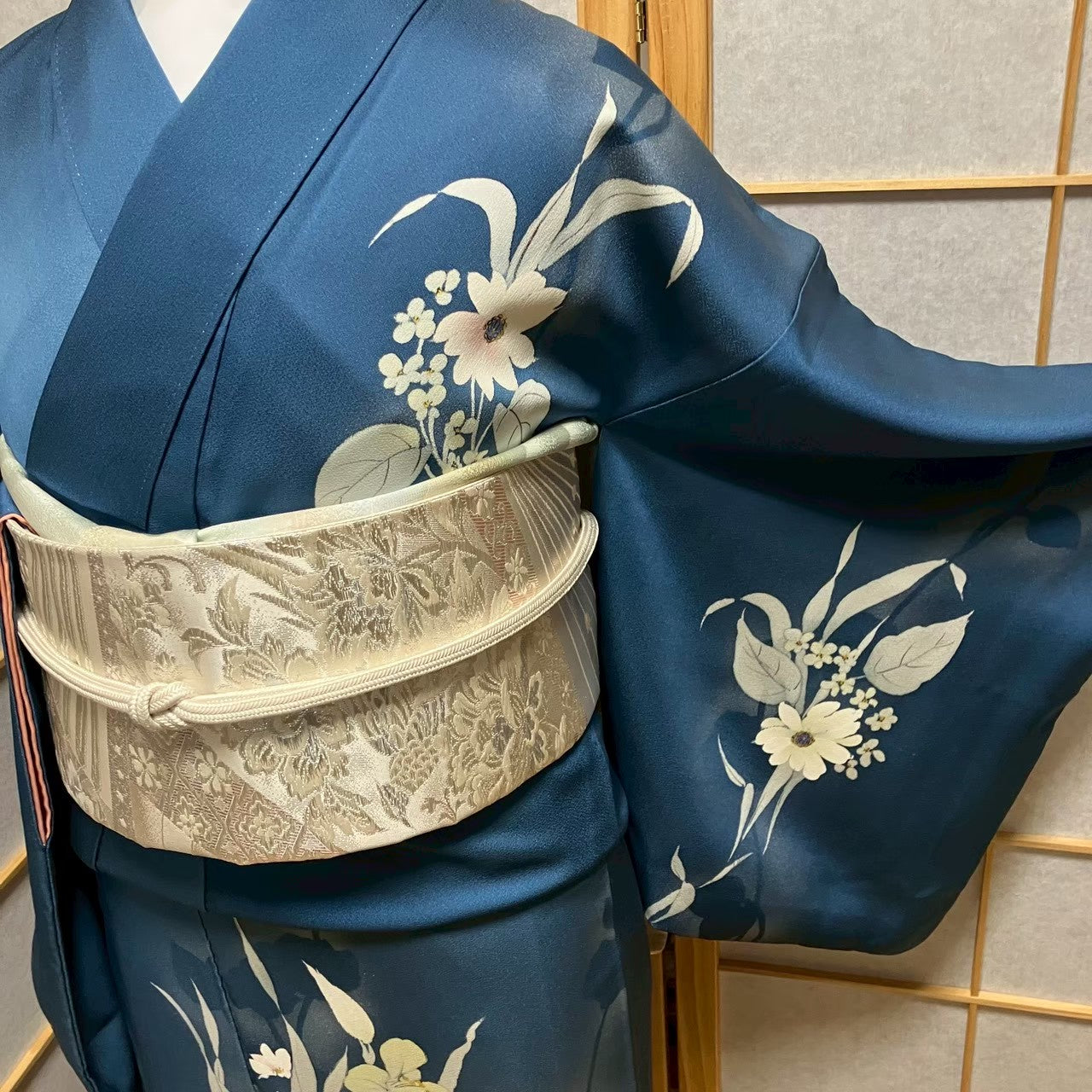 7494# Japanese Kimono Vintage Womens Silk Fabric Robe Kimono only sold