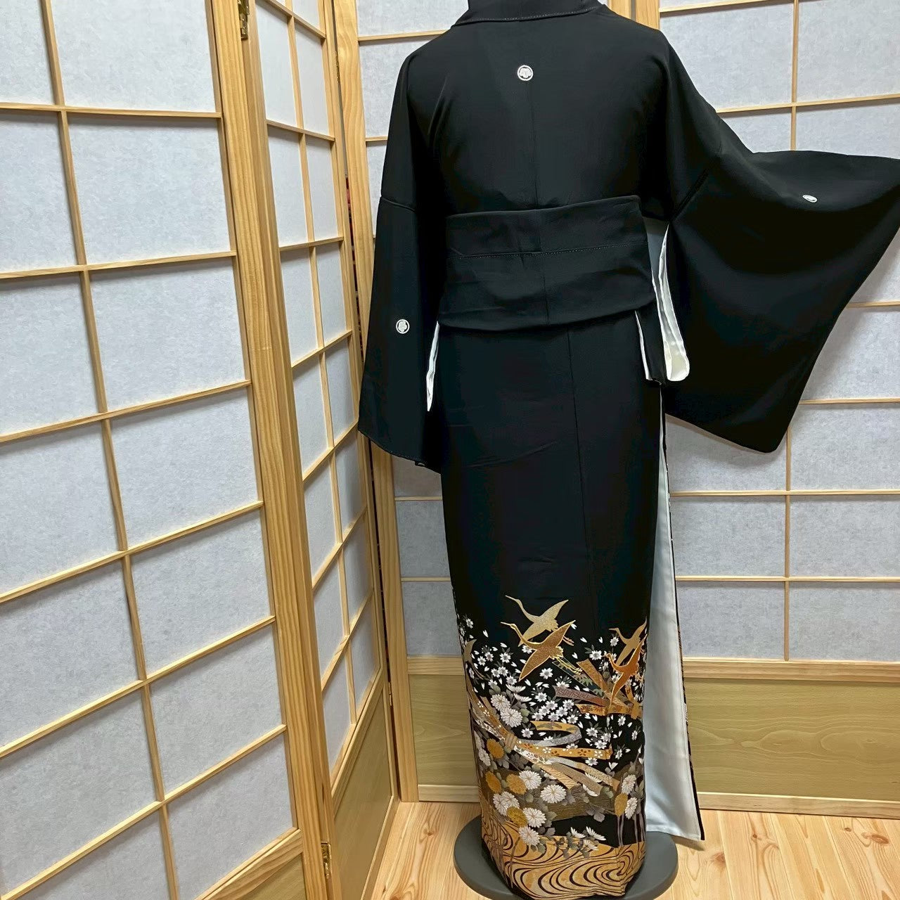 7495# Japanese Tomesode Kimono Vintage Womens Silk Fabric Robe Kimono only sold