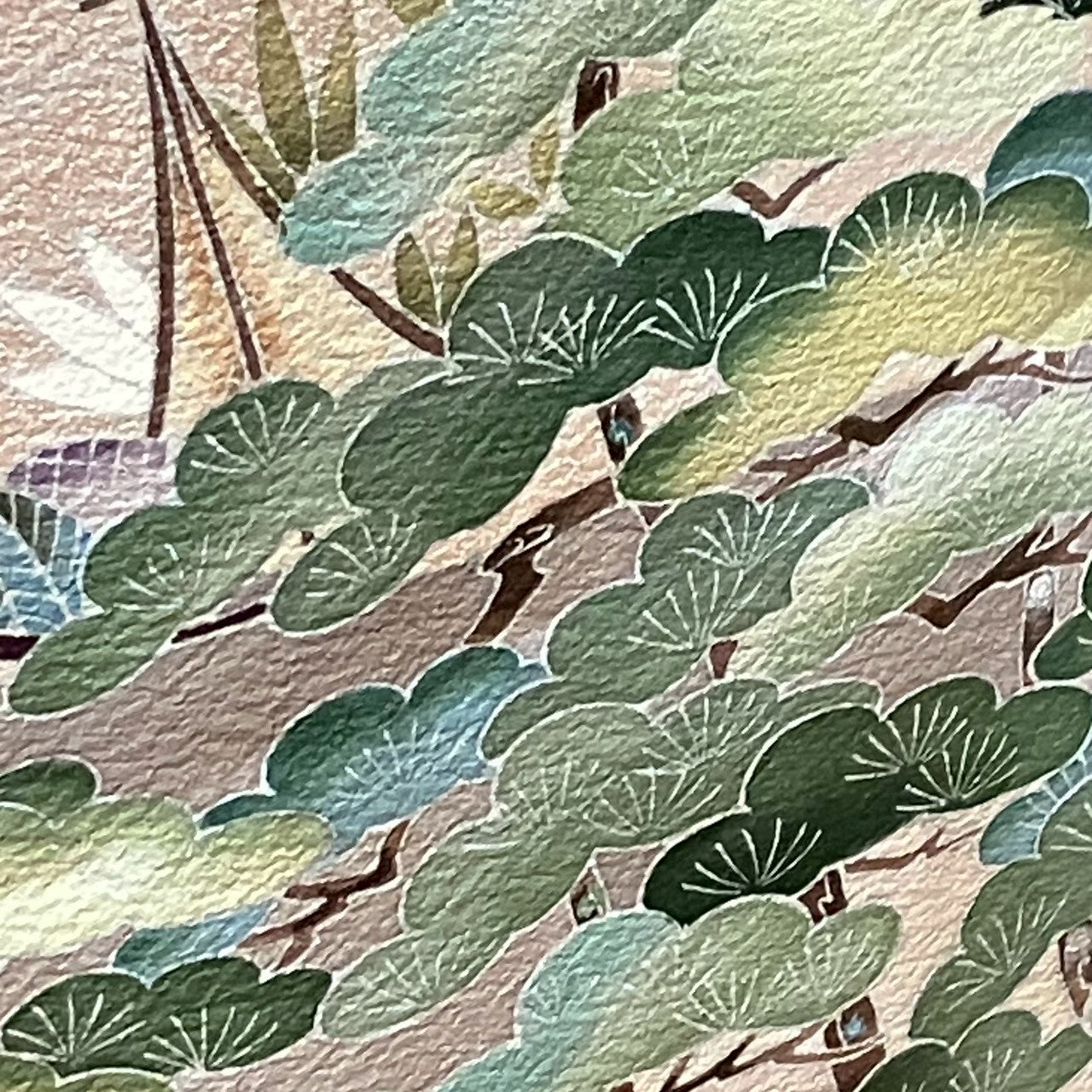 7496# Japanese Tomesode Kimono Vintage Womens Silk Fabric Robe Kimono only sold