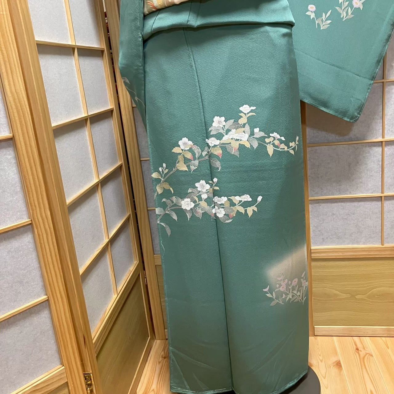 7498# Japanese Kimono Vintage Womens Silk Fabric Robe Kimono only sold