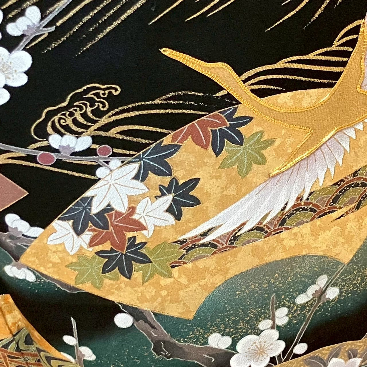 7499# Japanese Tomesode Kimono Vintage Womens Silk Fabric Robe Kimono only sold