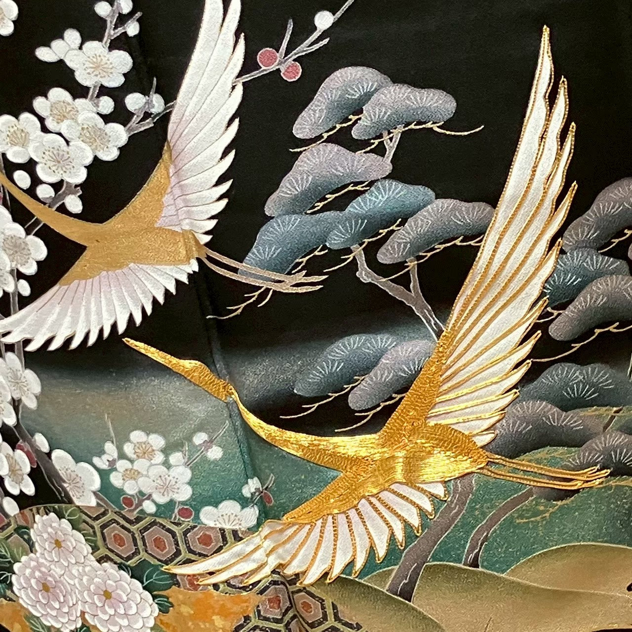 7499# Japanese Tomesode Kimono Vintage Womens Silk Fabric Robe Kimono only sold