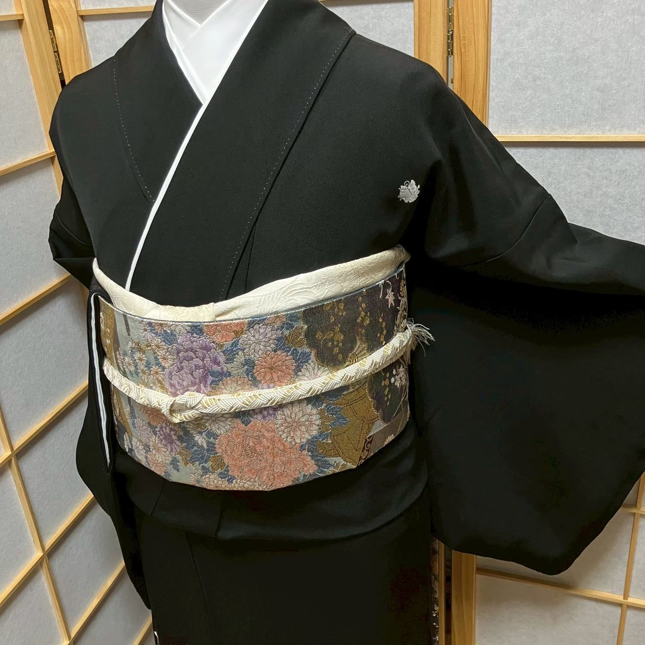 7499# Japanese Tomesode Kimono Vintage Womens Silk Fabric Robe Kimono only sold
