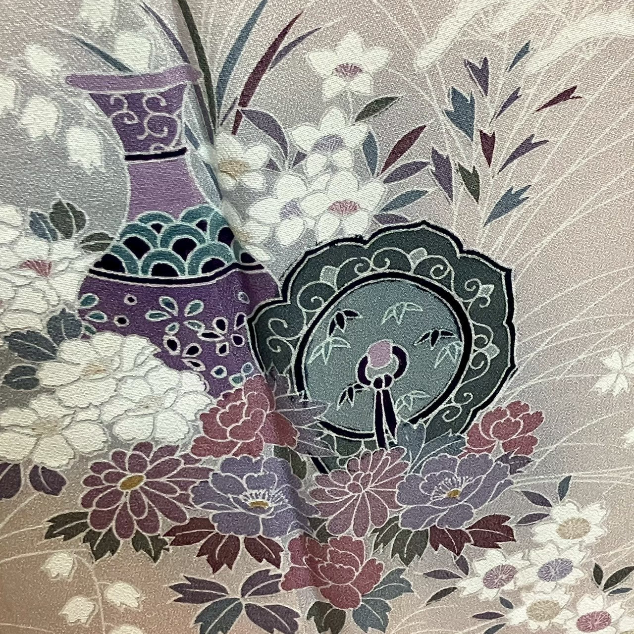 7497# Japanese Kimono Vintage Womens Silk Fabric Robe Kimono only sold