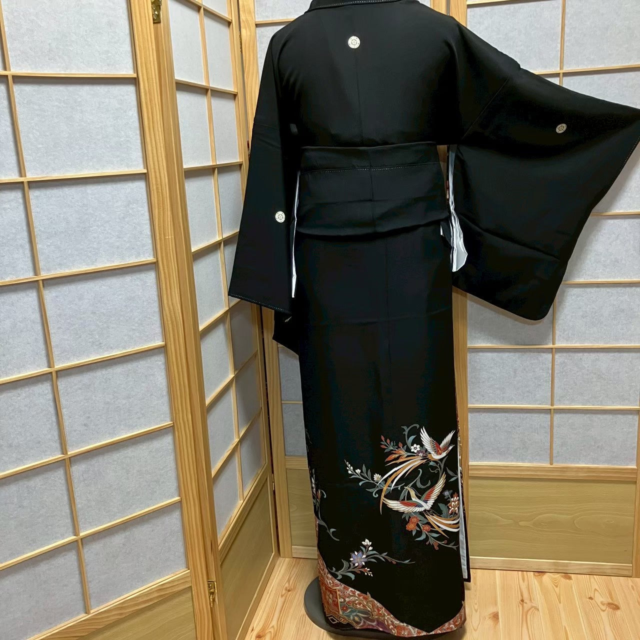 7503# Japanese Tomesode Kimono Vintage Womens Silk Fabric Robe Kimono only sold