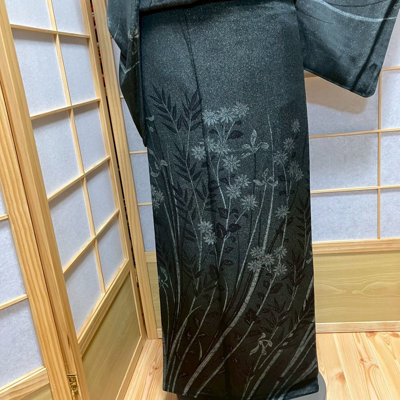 7504# Japanese Kimono Vintage Womens Silk Fabric Robe Kimono only sold