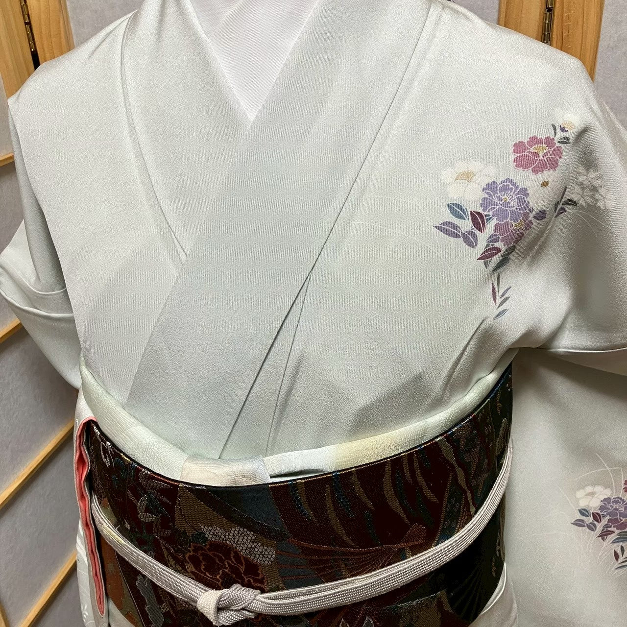 7497# Japanese Kimono Vintage Womens Silk Fabric Robe Kimono only sold