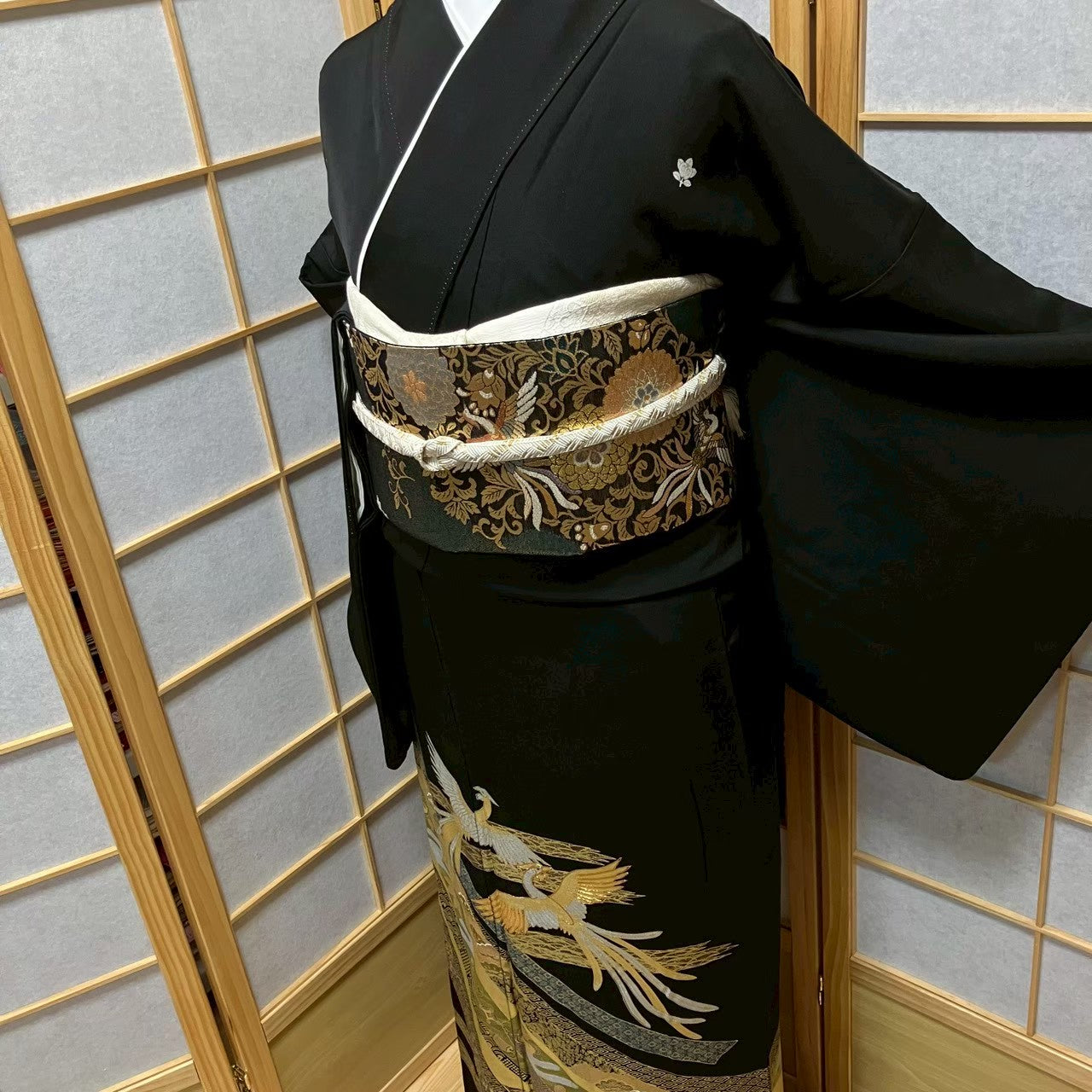 7520# Japanese Tomesode Kimono Vintage Womens Silk Fabric Robe Kimono only sold