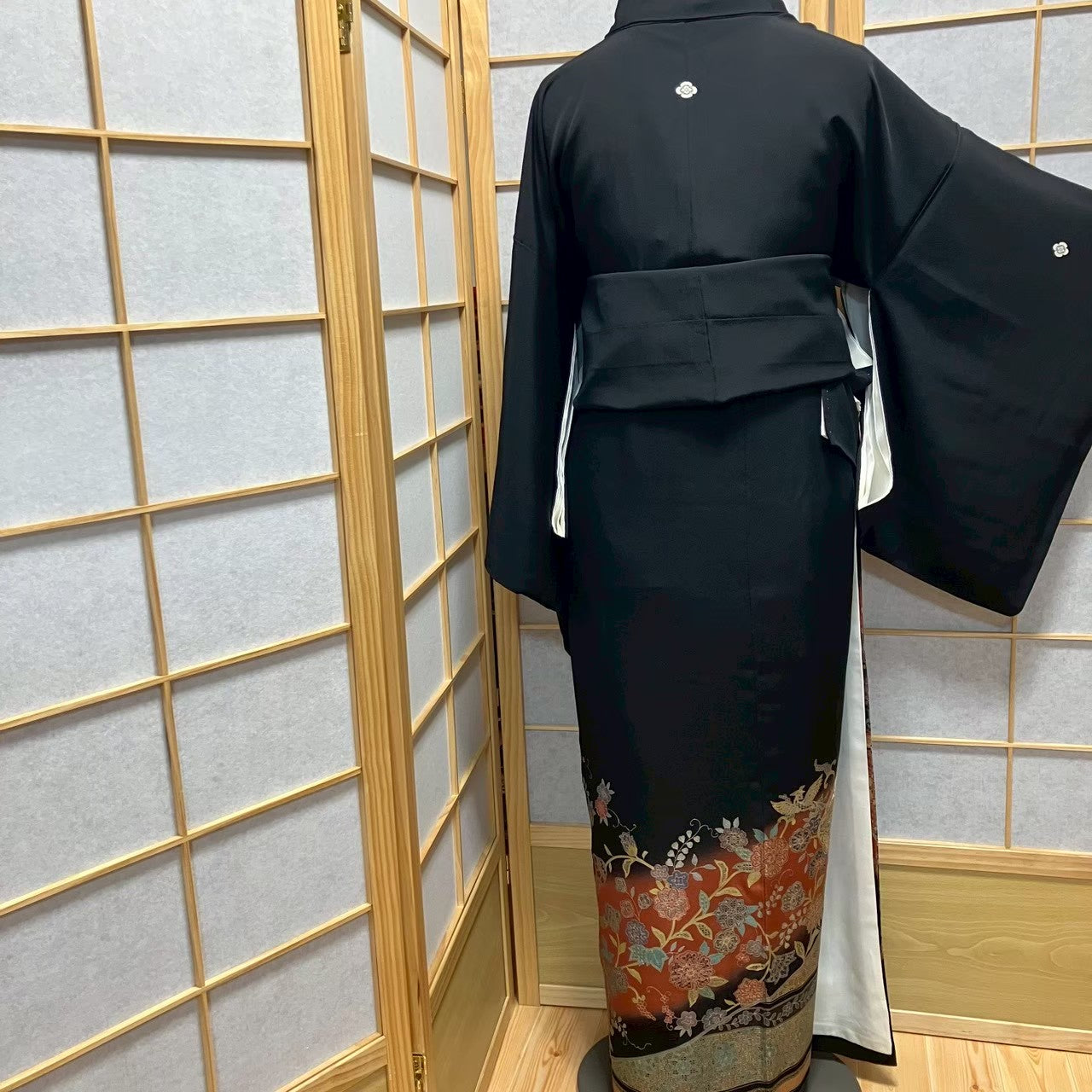 7525# Japanese Tomesode Kimono Vintage Womens Silk Fabric Robe Kimono only sold