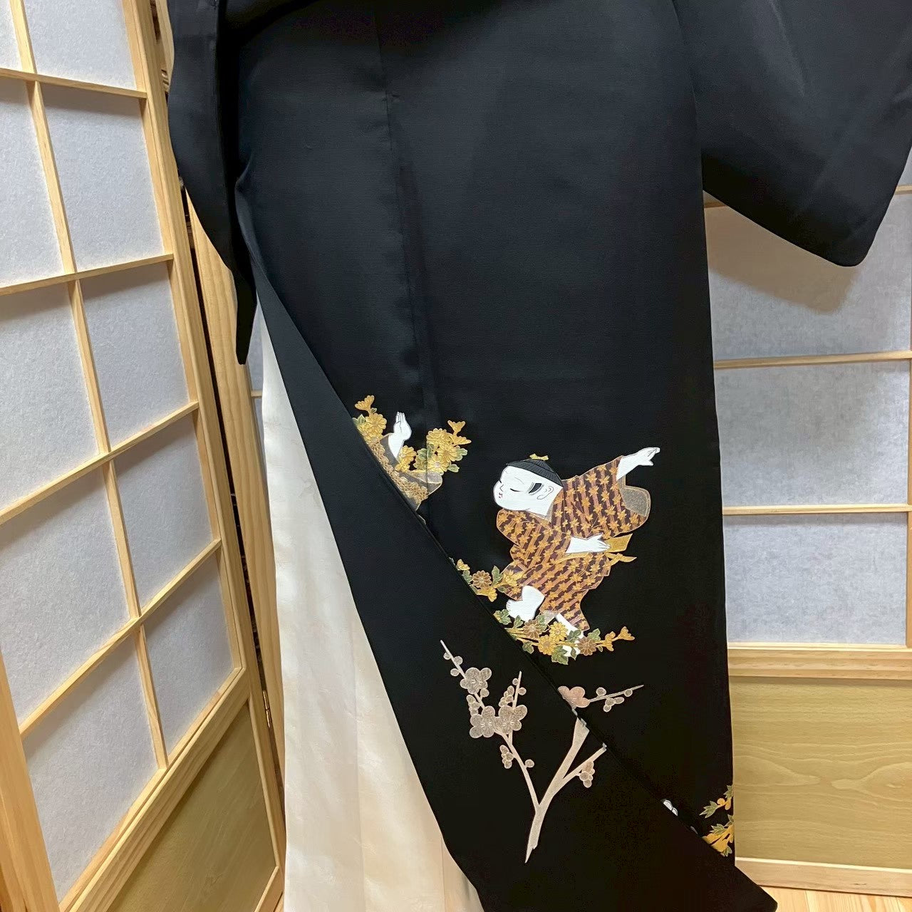 7527# Japanese Tomesode Kimono Vintage Womens Silk Fabric Robe Kimono only sold